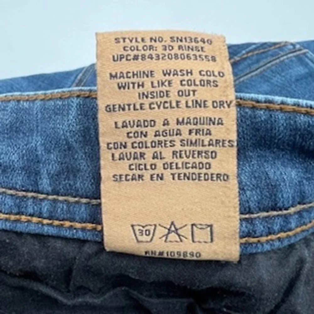Seven7 Mens Straight Fit Jeans Blue Medium‎ Wash Stretch W38 L30